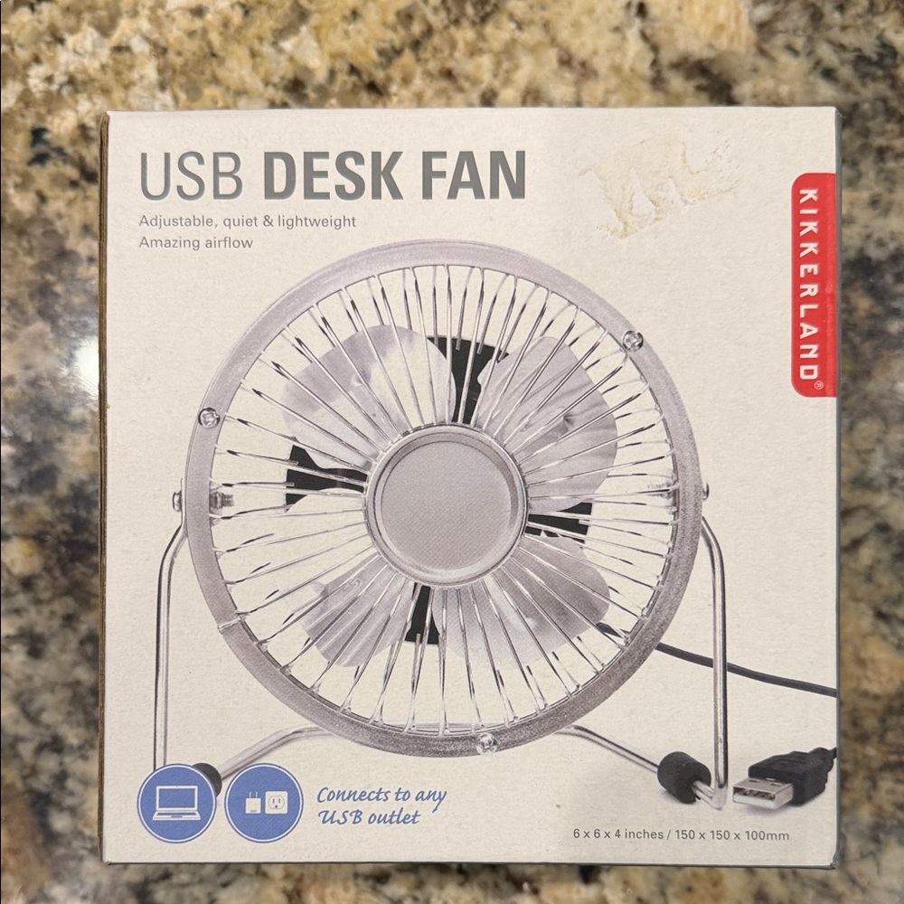 Kikkerland Metallic USB Desk Fan